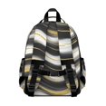 thumbnail image 3 of Black and Gold Marble Pattern Cute School Backpack Bag for School with Padded Back and Adjustable Shoulder Straps 15.25"x11.5"x5.25", 3 of 5