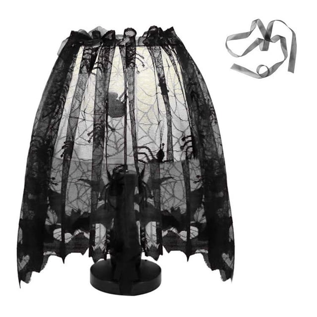 EGNMCR Décoration en Dentelle d'Halloween Rideau de Porte Abat-Jour Cheminée Tissu Cheminée Suspendue