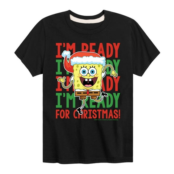 SpongeBob SquarePants - I'm Ready For Christmas - Toddler And Youth Short Sleeve Graphic T-Shirt