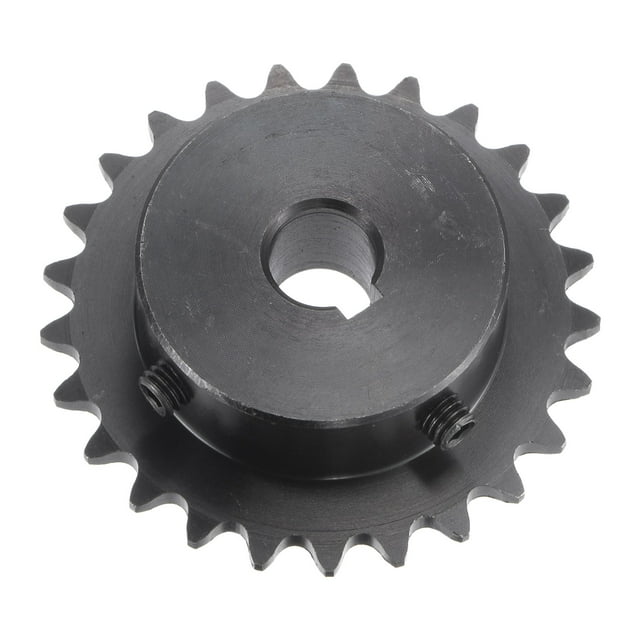 Unique Bargains 25 Teeth Sprocket 1/4' Pitch, 10mm Bore Carbon Steel, Keyway with 2 Set Screws