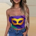 thumbnail image 1 of TIMIFIS Mardi Gras Femmes Hauts Courts Sans Bretelles Grande Taille Mode Carnaval Imprimé Sans Manches Tops de Fête, 1 of 4