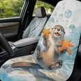 thumbnail image 4 of XYZCANDO Car Seat Cover Towel Easy Install Automotive Front Seat Protector for Running Gym, Car Seat Towel Cover Machine Washable, Otter Starfish Bubbles Pattern, 4 of 11
