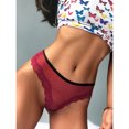 thumbnail image 4 of Tanga de cintura baja sexy con perspectiva de cadera y encaje de malla de puntos ondulados para mujer, 4 of 6