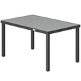 thumbnail image 1 of Rectangular Grey Outdoor Dining Table for 6, Weather-Resistant WPC Slatted Top and Powder-Coated Steel Frame, 55.1" x 35.4" x 29.1" Patio Table for Garden and Terrace, 1 of 7