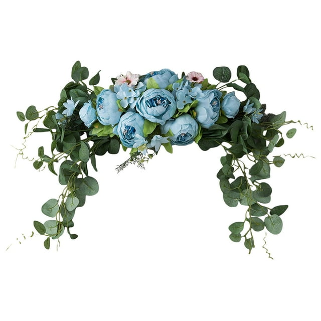 Botín de Flores Artificiales Sunnimix Azul Hojas Flores Decoración Accesorios