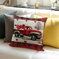thumbnail image 3 of SHANXI Hopyeer Valentines Red Black Buffalo Check Plaid Love Pillow Covers Decorative Fish Red Lip Red Lover’s Saying Truck Cushion Case Sofa Spring Home Decor Pillowcase  12x12in, 3 of 5
