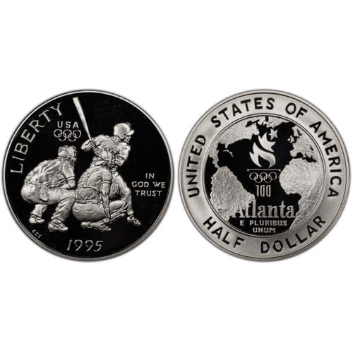 1995 Baseball Half Dollar GEM Proof