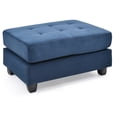 thumbnail image 2 of Malone Navy Blue Tufted Ottoman, 2 of 5