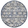 thumbnail image 5 of 8â€™ Round Gray Blue Aztec Pattern Indoor Outdoor Area Rug, 5 of 5