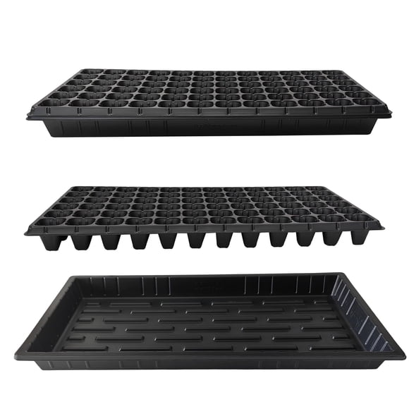 RooTrimmer 10 Pack 1020 Seed Starter Trays and 10 Pcs 72 Cell Plug Trays, Thick Durable Seedling Plastic Nursery Tray for TD538 1