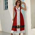 thumbnail image 5 of Santa Claus Suit Fashion Statement Womens Night Club Maxi Dress V Neck Sleeveless Bohemia Long Dresses, 5 of 9