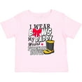 thumbnail image 3 of Inktastic I Wear Bows My Daddy Wears Fireman Boots Girls Baby T-Shirt, 3 of 5
