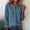 Blue, variant on Womens Fall Blouse Crew Neck Long Sleeve Button Down Solid Color Loose Fashion Tunic Tops Brown XXL