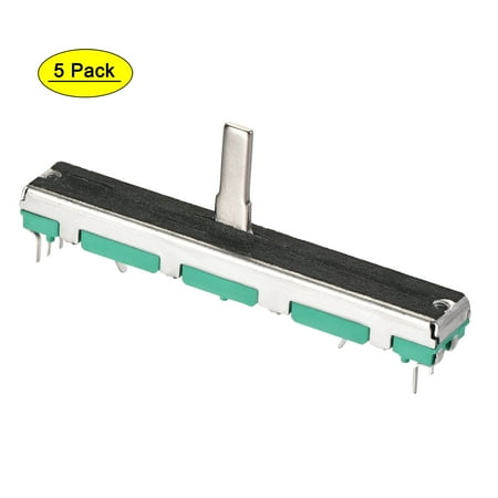 

Uxcell Variable Resistors 60mm Straight Slide Potentiometer A10K Ohm Dual Channel 5 packs