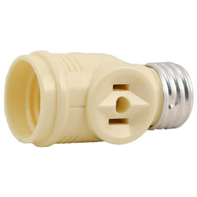 Power Gear Adaptador de enchufe de 2 tomas, añade 2 tomas a un enchufe de foco, 2 puntas, salidas po