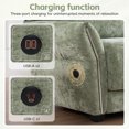 thumbnail image 4 of 110" Modular Sectional Sofa with Charging Station, L-Shaped Chenille Cloud Couch with Extra-Wide Seat and Moveable Ottoman for Living Room, Green, 4 of 10