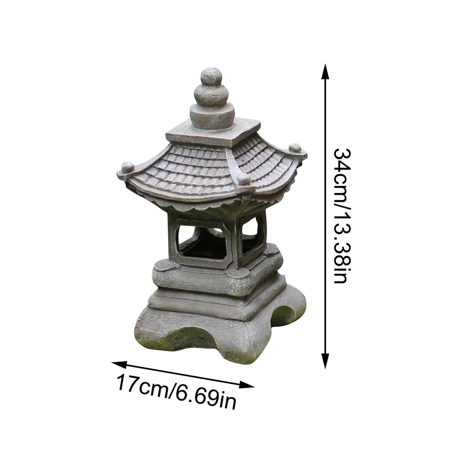 Solar Powered Stone Pagoda Decorative Ornaments Garden Sculpture Outdoor Lights For Balcony Garden Courtyard Decoration