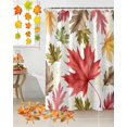 thumbnail image 3 of Maple Leaf Shower Curtain Set ，Waterproof Fabric Shower Curtains Fall Thanksgiving Shower Curtains for Bathroom,Bathroom Decor 54x"78", 3 of 7