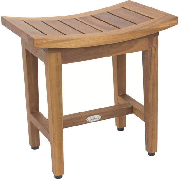 AquaTeak Patented Maluku Lotus Teak Shower Bench Teak Oil - 18" Wide