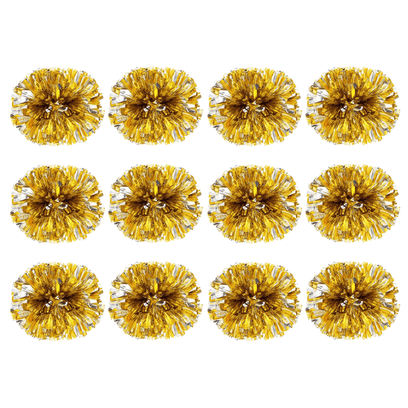 YOUHO Cheerleading Pom Poms with Baton Handle for Team Spirit Sports Dance Cheering Kids Adults(12 packs)