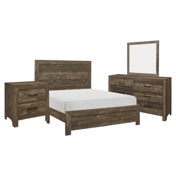 Bo Four Piece Queen Size Bedroom Set, Brown