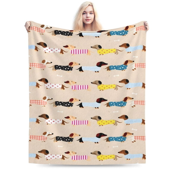 Dachshund Blanket is Super Soft and Warm, I Love Dachshunds Soft Flannel Throw Cozy Wiener Dog Blankets The Lightweight Flannel Blanket is for All-Season 50x40