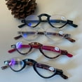thumbnail image 6 of 4 Pairs of Blue Light Blocking Half Rimless Red Reading Glasses for Women Men Half Moon Fashion Spring Hinge plastic Readers +1.50, 6 of 7