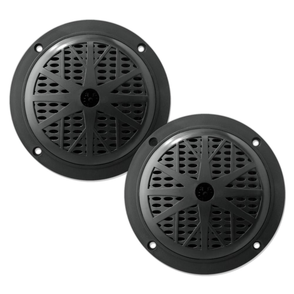 PYLE PLMR61B - 6.5 Inch Dual Marine Speakers - 2 Way Waterproof and Weather Resistant Outdoor Audio Stereo Sound System with 120 Watt Power, Polyprone Cone and Cloth Surround - 1 Pair -(Black)