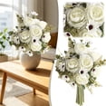 thumbnail image 2 of Artificial Peony Flower Bouquets, Mixed Flower Foliage Bunches, Cosmug Home Floral Centerpiece, for Vase Styling, Dining Table Layout and Living Room Display, White, 2 of 6