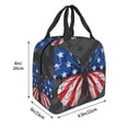 thumbnail image 3 of Honeii Butterfly With USA Flag Print Lunch Bag Women, Lunch Box Lunch Bag for Women Adult Men, Small Leakproof Cute Lunch Tote Large Capacity Reusable, 3 of 8
