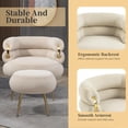 thumbnail image 6 of Velvet Accent Chair with Ottoman Modern Upholstered Armchair Tufted Chair with Metal Frame, Single Leisure Chairs for Living Room, Bedroom, Reading Room, 6 of 8