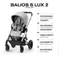 thumbnail image 5 of Cochecito Balios S Lux Posiciones de asiento orientadas hacia adelante o hacia los padres Plegado con una sola mano Reclinación multiposición Manillar de cuero sintético ajustable Bebé, gris lava, 5 of 5