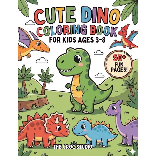 Libro para colorear Cozy Dino para niños de 3 a 8 años