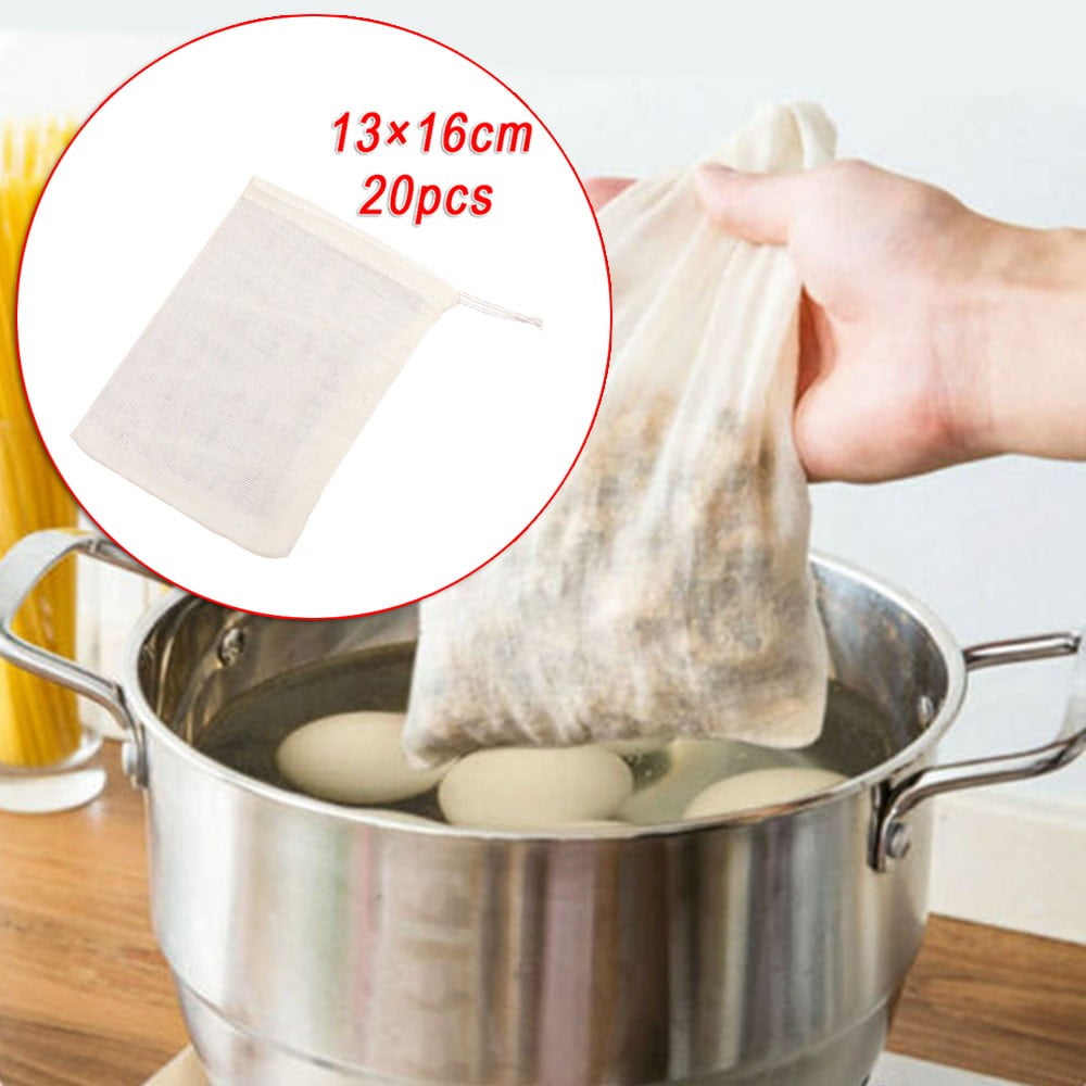 10Pc Réutilisable Coton Food Filtre Sac Écrou Lait germination jus Mesh Raw food soup 