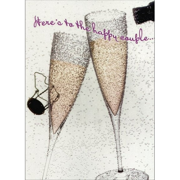Avanti Press Champagne Flutes with Bubbles Wedding / Marriage Congratulations Card