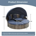 thumbnail image 6 of HOMEFUN Outdoor Daybed with Canopy, Sectional Patio Round Bed with Adjustable Table, Wicker Rattan Sofa Set with Retractable Canopy, Outdoor Sunbed for Backyard Porch Pool-Beige, 6 of 8
