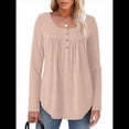thumbnail image 1 of Camisas de Larga para Mujer, Conjuntos de Otoño, Cuello Redondo, Túnicas Casuales, Blusas de Moda, Ropa de Moda. Rosa M, 1 of 6