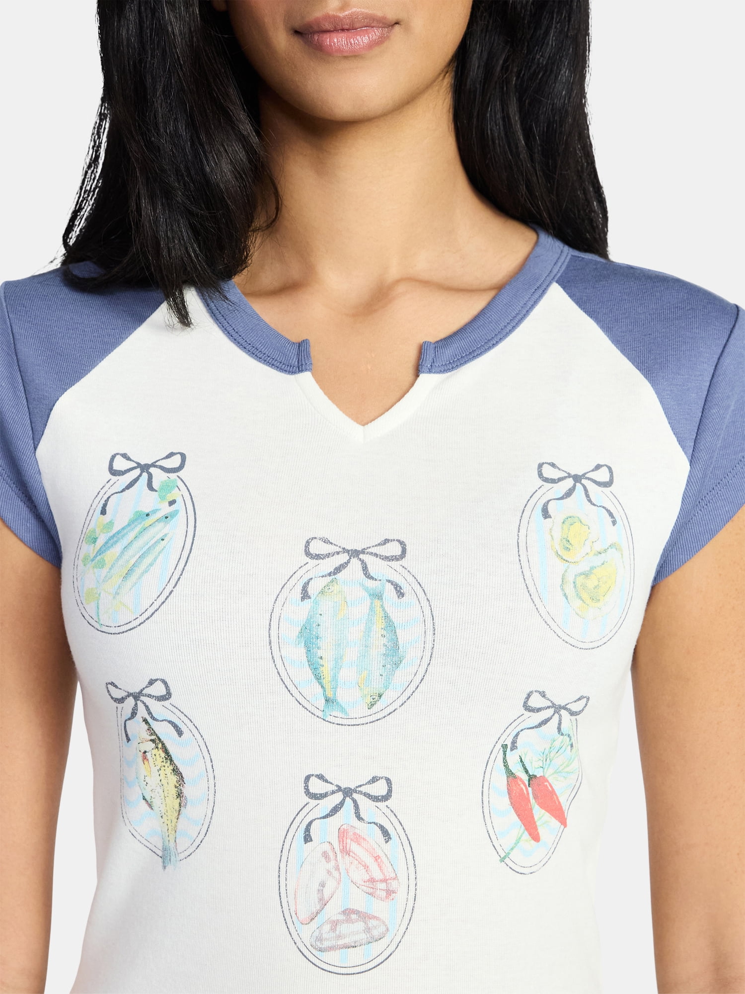 Sardine Women's Graphic Tee with Short Sleeves, Sizes XXS-XXL