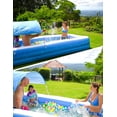 thumbnail image 5 of Large Inflatable Swimming Pool with Canopy, 120” x 70” x 20” Full-Sized Inflatable Pool for Kids & Adults, Kiddie Pool with Sun Shade, Blow Up Pool for Backyard, Garden, Age 3+, Blue, 5 of 7