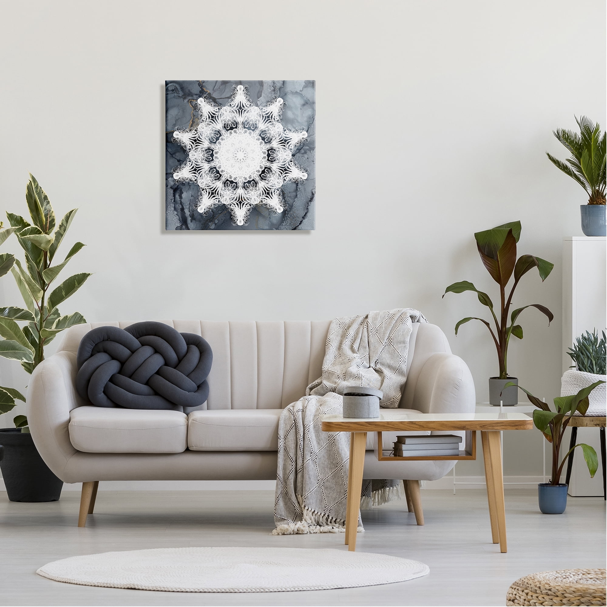 Stupell Industries Boho Medallion Pattern Abstract Painting Gallery Wrapped Canvas Art Print Wall Art, 24 x 24