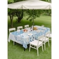 thumbnail image 4 of Outdoor Tablecloths with Umbrella Hole & Zipper, Blue Turtle Coastal 54x80 Inch Tablecloth Rectangle, Coral Summer Beach Nautical Ocean Blue Waterproof Table Cloth, Patio/Pool/Picnic Table Covers, 4 of 8