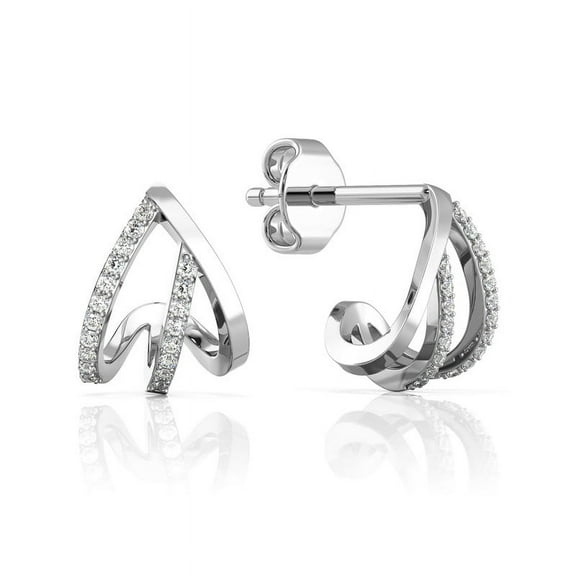 Verozi 925 Sterling Silver Fairy Hoop Earrings for Women, Mother's Day Gift, Cubic Zirconia AAAAA Earrings, Pure Rhodium Plated