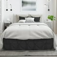 thumbnail image 2 of Nestl 14" Tailored Pinch Pleated Bed Skirt - Hotel Luxury Double Brushed Microfiber Pintuck Decorative Dust Ruffle, California King, Black, 2 of 9