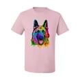 thumbnail image 2 of Wild Bobby, Colorful Happy German Shepherd Dog Animal Lover Men's Graphic T-Shirt, Light Pink, 4XL, 2 of 3