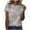 Gray, variant on Fesfesfes Womens T Shirt Women Casual Sparkling Crystal Printed Round Neck Short Sleeved Top Blouse M(US:6)
