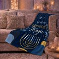 thumbnail image 5 of Modern Menorah With Geometric Accents Print Cozy Flannel Blanket with a Modern Geometric Typography Motif, Appreciation Gift for Hanukkah Celebrants and Living Room and Bedroom Home Decor, 5 of 7