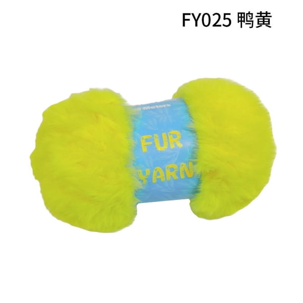 Nvzi 4 madejas de hilo de pelo súper suave, grueso y esponjoso, hilo de pelo sintético suave para tejer a crochet, longitud total 4 × 30 m (4 × 33 yardas, 50 g × 4), amarillo fluorescente