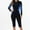 #158-Blue, variant on Ounisa Women's Boyleg One Piece Rash Guard with Built in Bra Zip Front UPF50  Long Sleeve Full Body Surfing Swimsuit