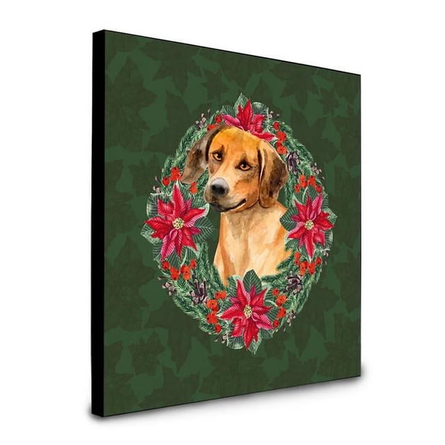 Carolines Treasures CK1542UP88 8 x 8 x 0.625 in. Rhodesian Ridgeback Poinsetta Wreath Artwork Panel Wall Decor