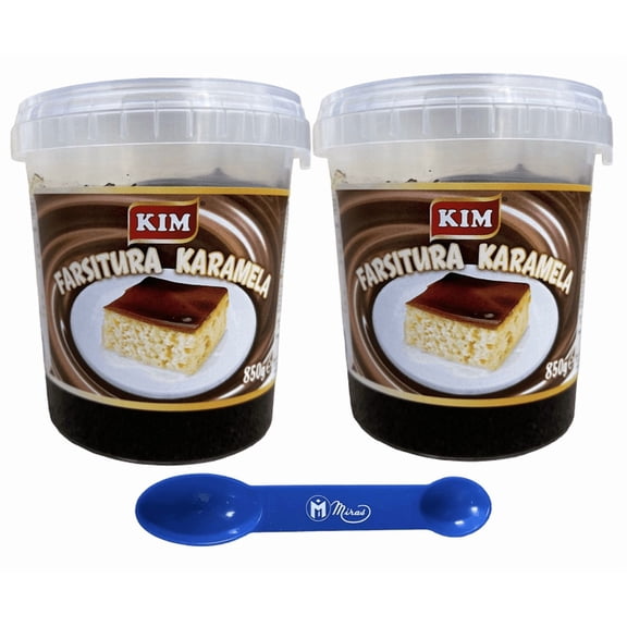 (Pack of 2) Kim Farsitura Karamela 850g for Trilece (Tres Leches) (2in1) Miras Trademark Measuring Spoon Included)
